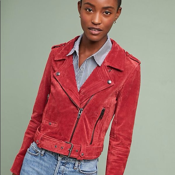 RED MY MIND Leather MOTO Jacket in red - Picture 7 of 8